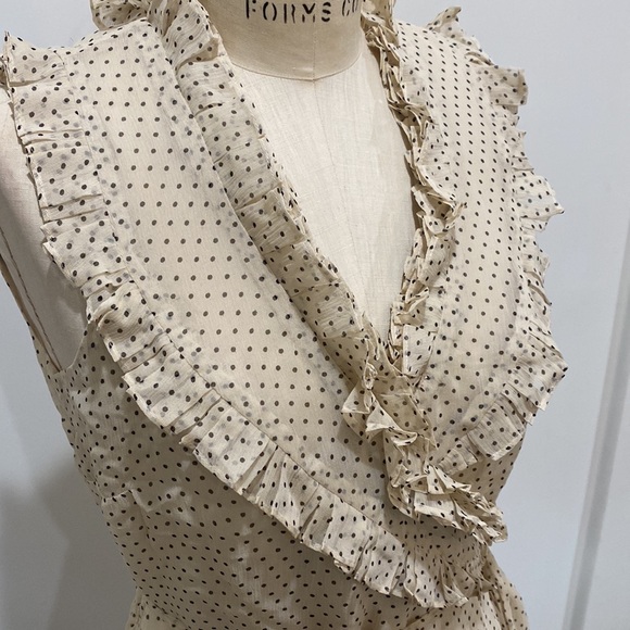 J.Crew polka dot 100% silk wrap top size 2 - Picture 2 of 5